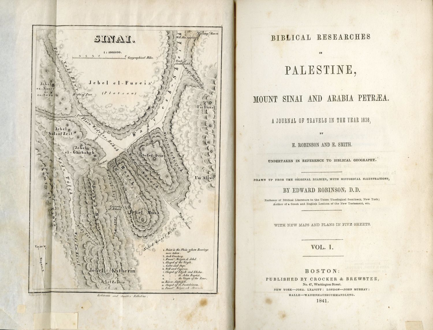 Edward Robinson - Bible Study in Palestine, Sinai, and Petra - Maps ...